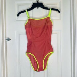 Item M 6 All Mesh Bodysuit Neon Size Small Color Faded Rose